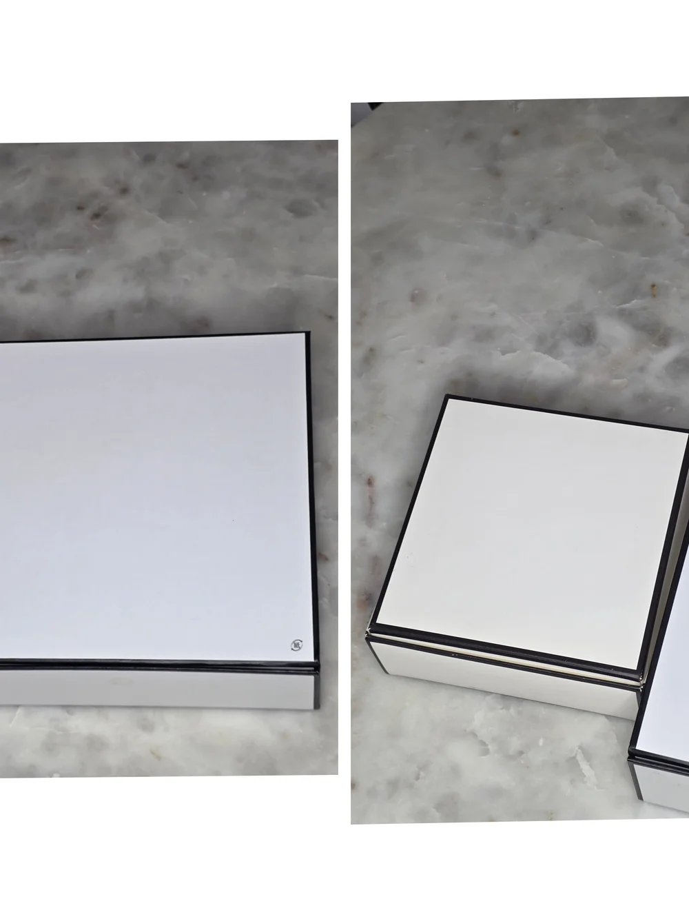 Authentic CHANEL White and Black Empty Gift Box  2-piece Set